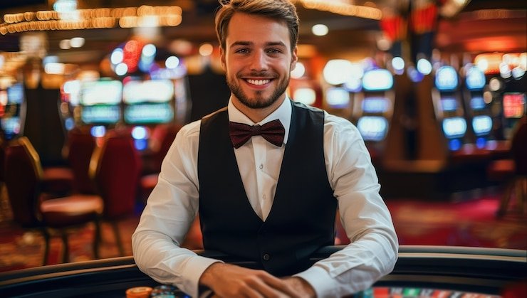 Meja Free Bet Blackjack di platform toto togel dengan kartu dan chips